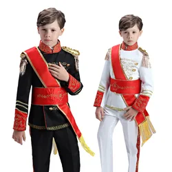 Kids Royal Prince Guard William Wedding Costume Boys Jacket Coat Halloween Uniform Children's Carnival Outfit Blazer Suits