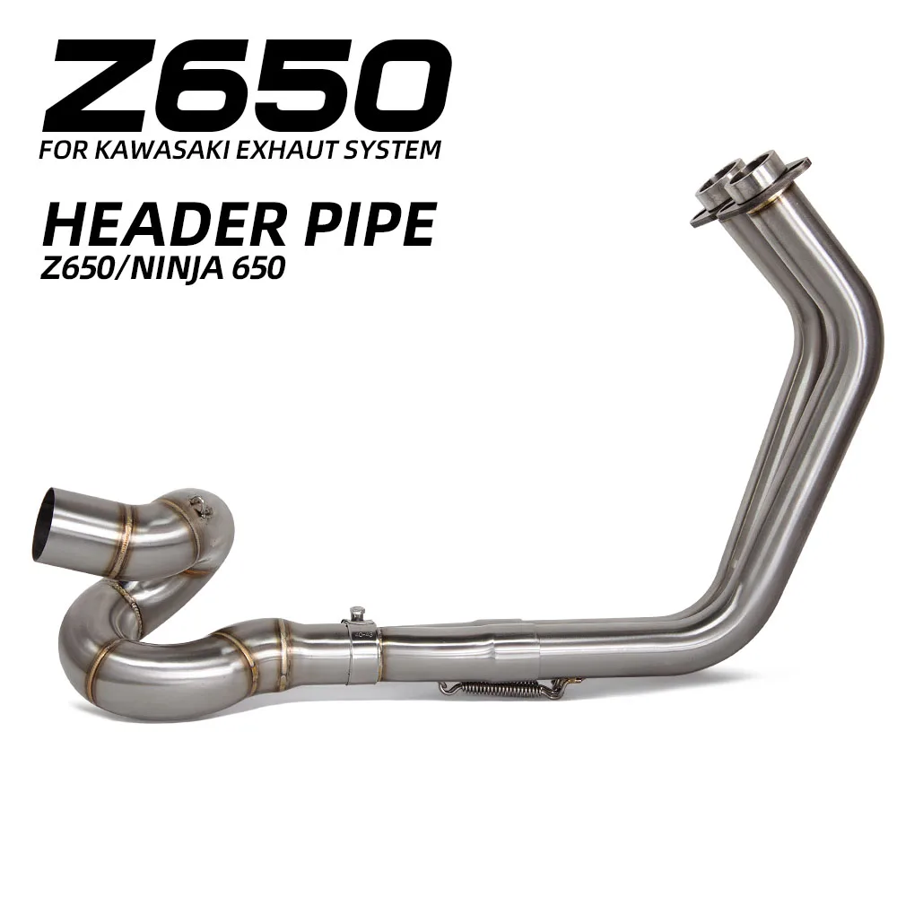 For Kawasaki NINJA650 Z650 2017-2023 Motorcycle Exhaust Stainless Roundabout Front Link Pipe 51MM Interface Tube