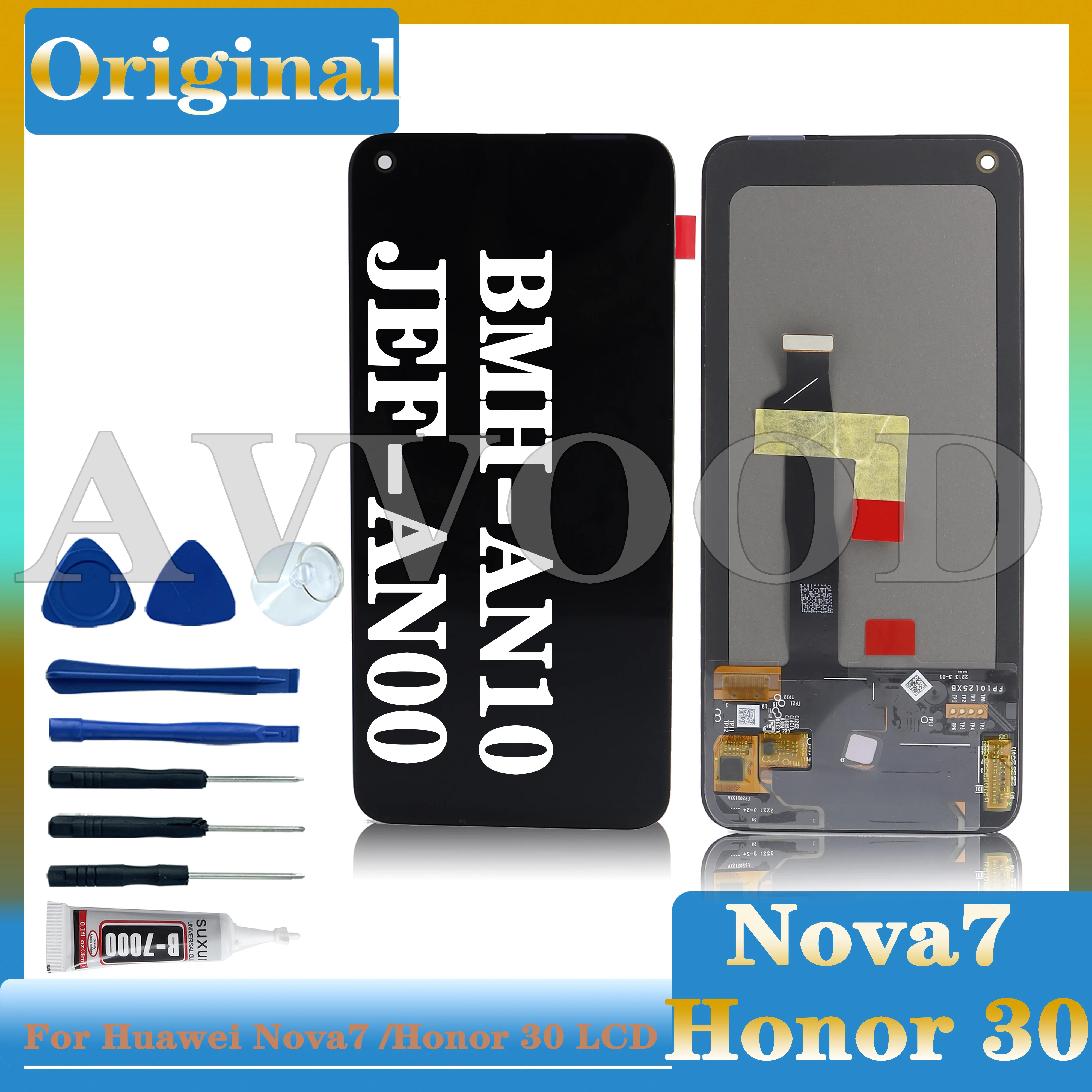 

AMOLED Touch Screen Digitizer Assembly, LCD Screen for Huawei Nova 7 5G LCD JEF-AN00, Honor 30, BMH-AN10 LCD Screen