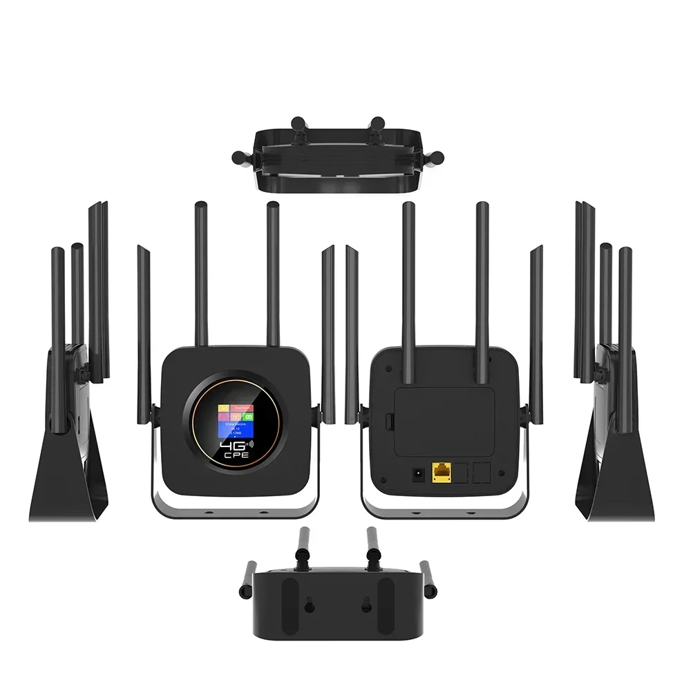 4G Wifi Router 300Mbps 4 Antennas LCD Display Mobile Wi-Fi Hotspot LTE Router for IP Camera WiFi Coverage without Sim Card