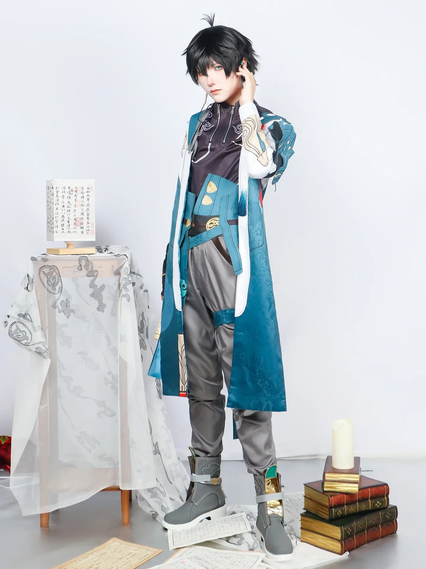 Dan Heng Imbibitor Lunae Cosplay Honkai Star Rail Costume Shoulder Armor Earrings Full Set Game Cos Halloween Party Costumes