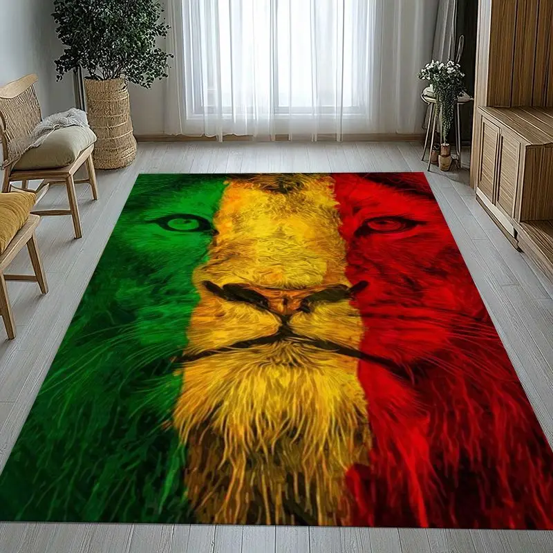 Reggae Music Bob Marley Rasta Color Area Rug,Soft Non-Slip Carpet Mat for Living Room Bedroom,Sofa Floor Rug,Home Decor Gift