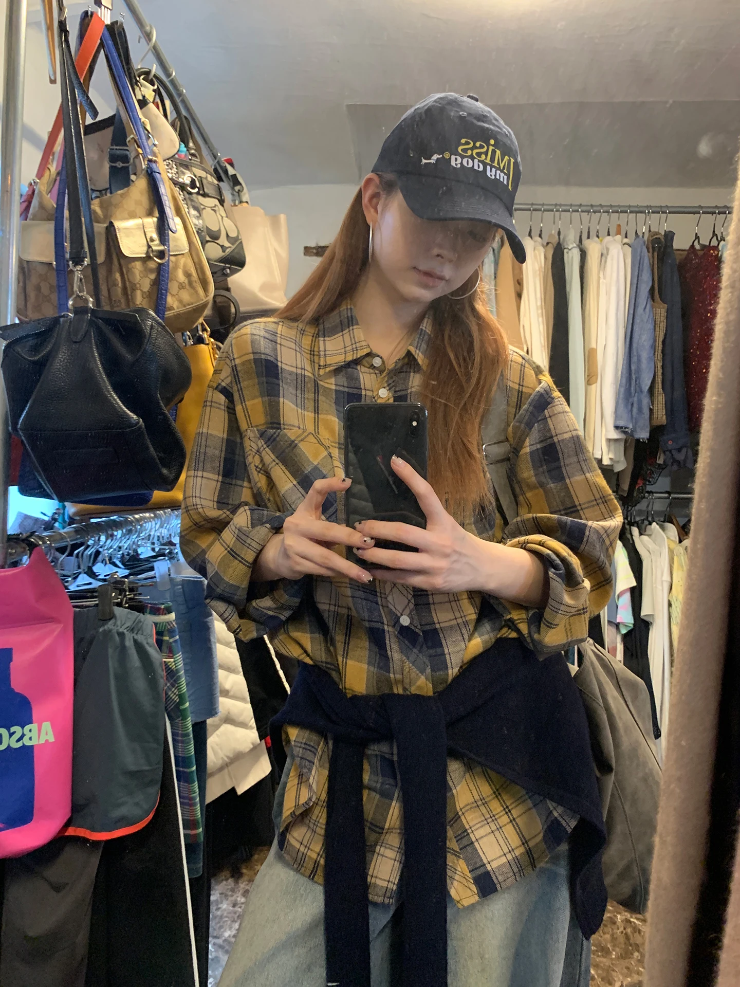 

Yellow Plaid Long Sve irt Women's Sle 2026 New Arrival Spring Faion Simple Design Collar Button up Casual irt