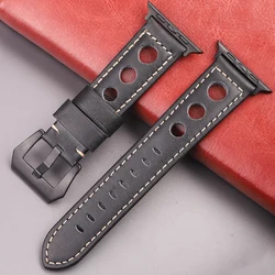 Genuine Leather Strap For Apple Watch Series 9 7 8 SE Ultra 2 49mm 45mm 44mm 42mm 41mm 40mm 38mm Bracelet Band