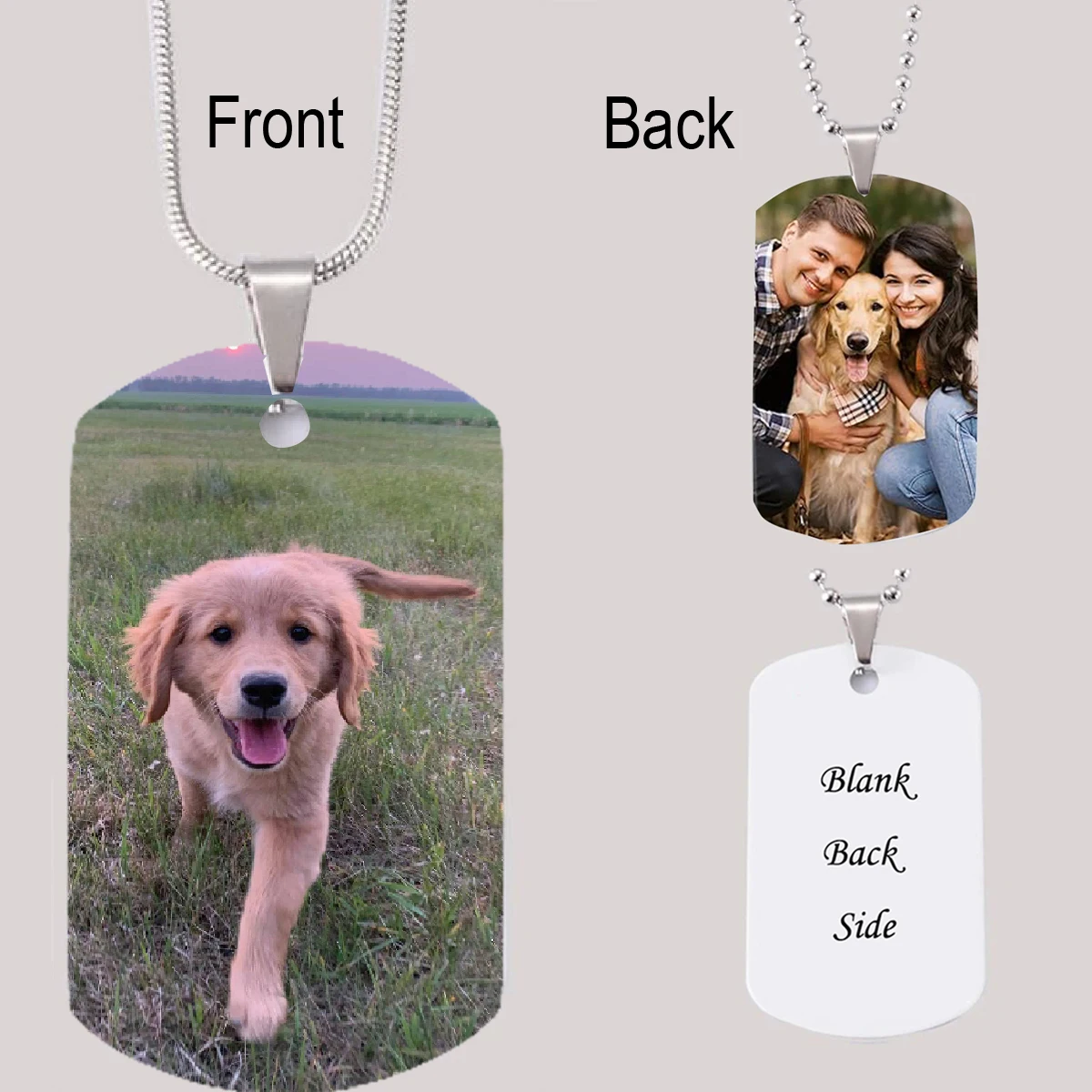 Personalized Custom Photo Text Necklace Keychain Dog Tag Pendant For Family Couple Anniversary Jewelry Gifts