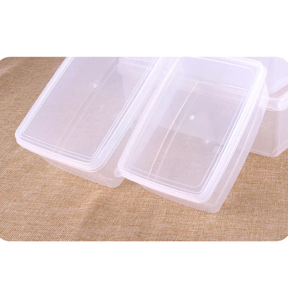 3.3L Plastic Food Storage Box Single Layer Transparent Crisper Lid Stackable Fresh Keeper for Kitchen Office Home