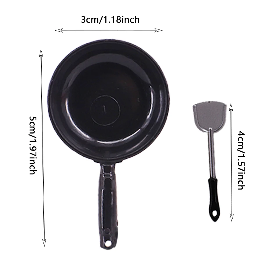 17/30cmの人形アクセサリー、ミニチュアフードプレイシーン、鍋、平底鍋、スパチュラセットに適しています。