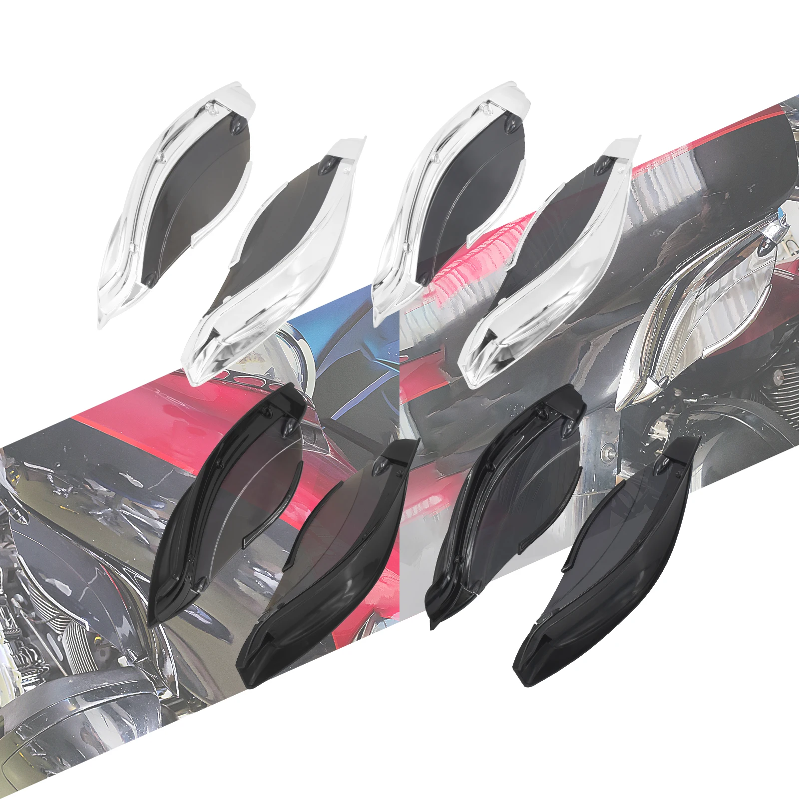 2x Batwing Adjustable Fairing Side Wind w/ Brown Lens Air Wind Deflectors For Harley For Touring For Electra Glide