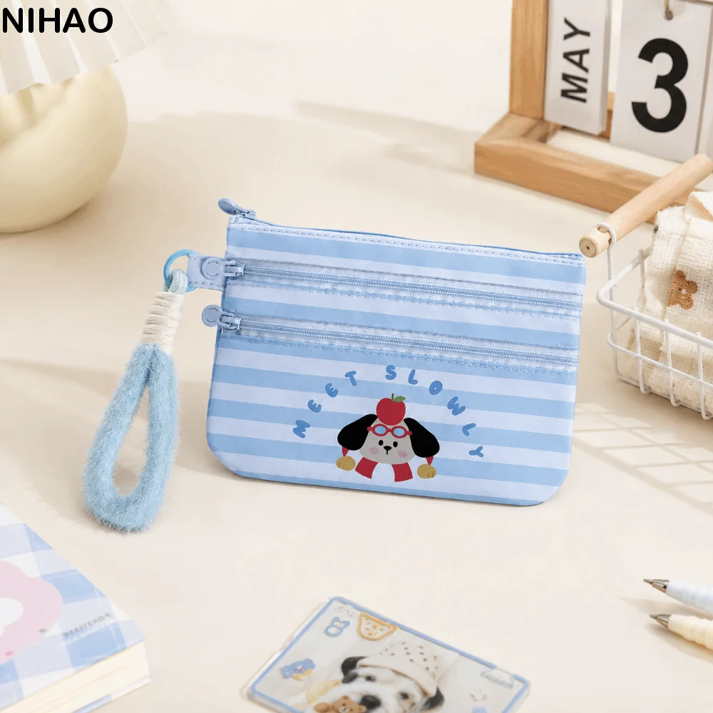 Lightweight Cartoon Passport Holder Slim Zipper Cute ID Card Holder Large Capacity Portable Storage Bag Family Storage Tools