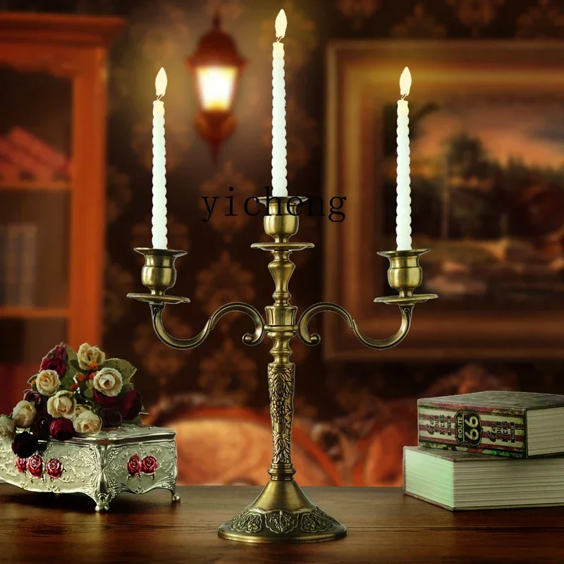 DSA - retro nostalgic three-headed five-headed alloy ornament birthday romantic candlelight dinner
