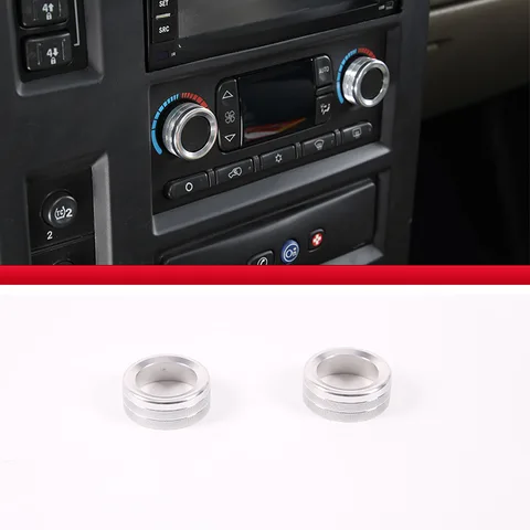 Для Hummer H2 2003-2007: Декоративные аксессуары из алюминиевого сплава для кнопок регулировки кондиционера и заднего стеклоочистителя