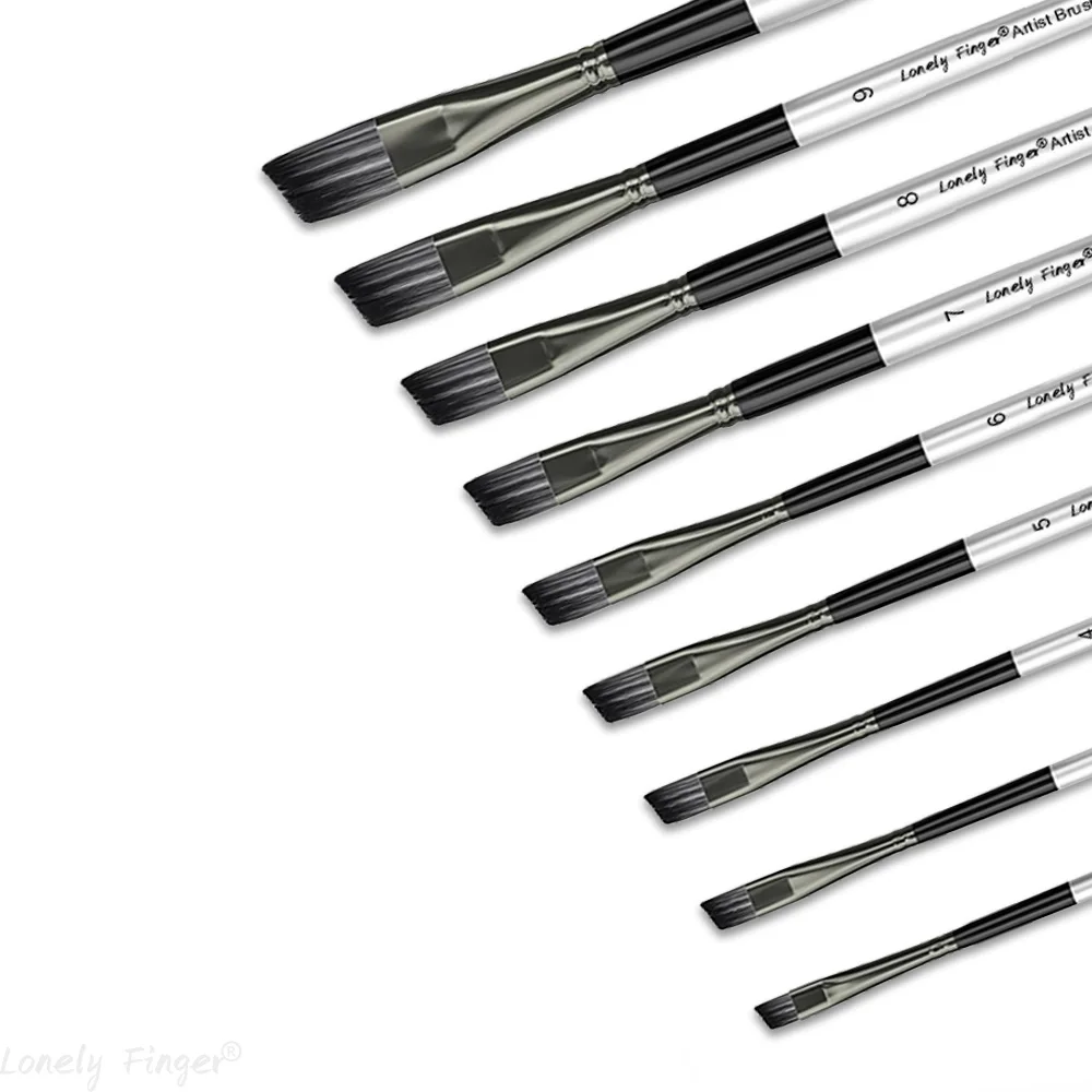 

Angle Aritst Paint Brushes Set, 10 Pcs Angle Art Paintbrushes for Acrylic, Oil, Watercolor Painting, Hair Anglular Shader Brush