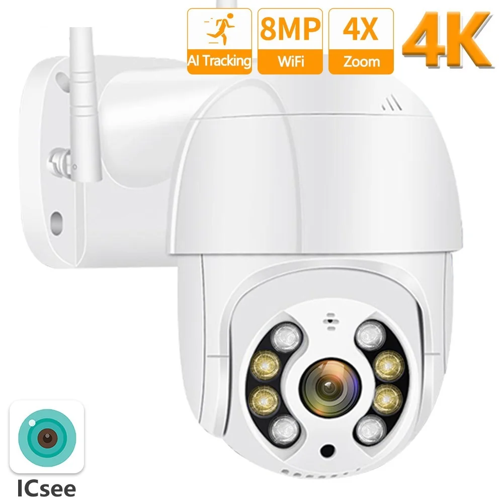 Go! 8MP 4K IP Camera WiFi Outdoor PTZ Cam 5MP HD Video Surveillance Wireless H.265 Onvf 1080P Auto Tracking Support Alexa