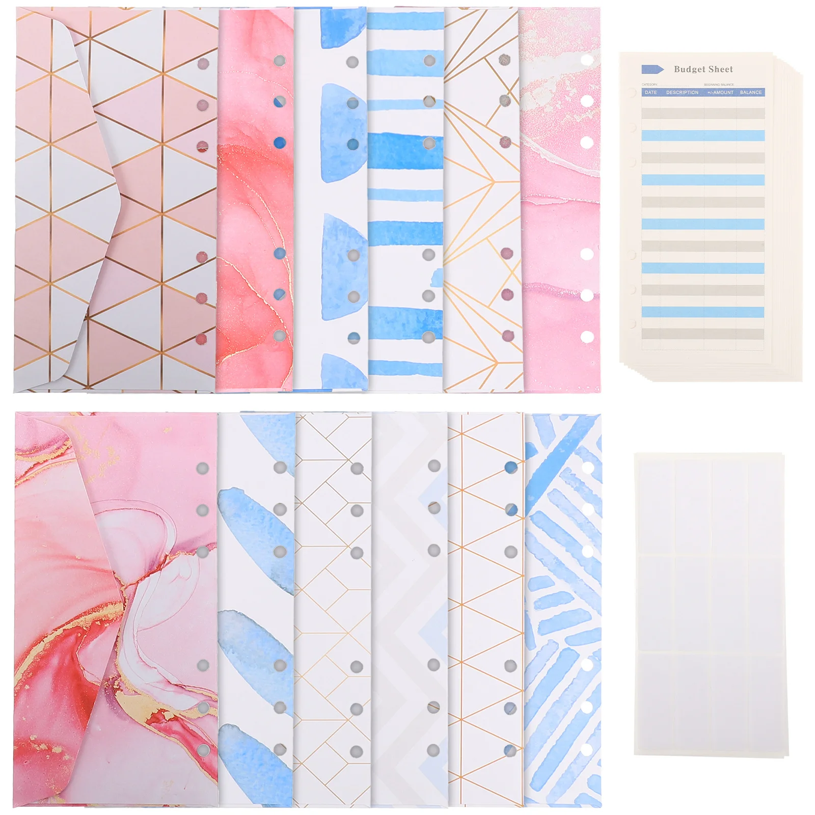 

1 комплект конвертов для денег для составления бюджета, портативные конверты для денег, канцелярские товары, сменные листы с отрывными листами, карманы для переплета, бюджет