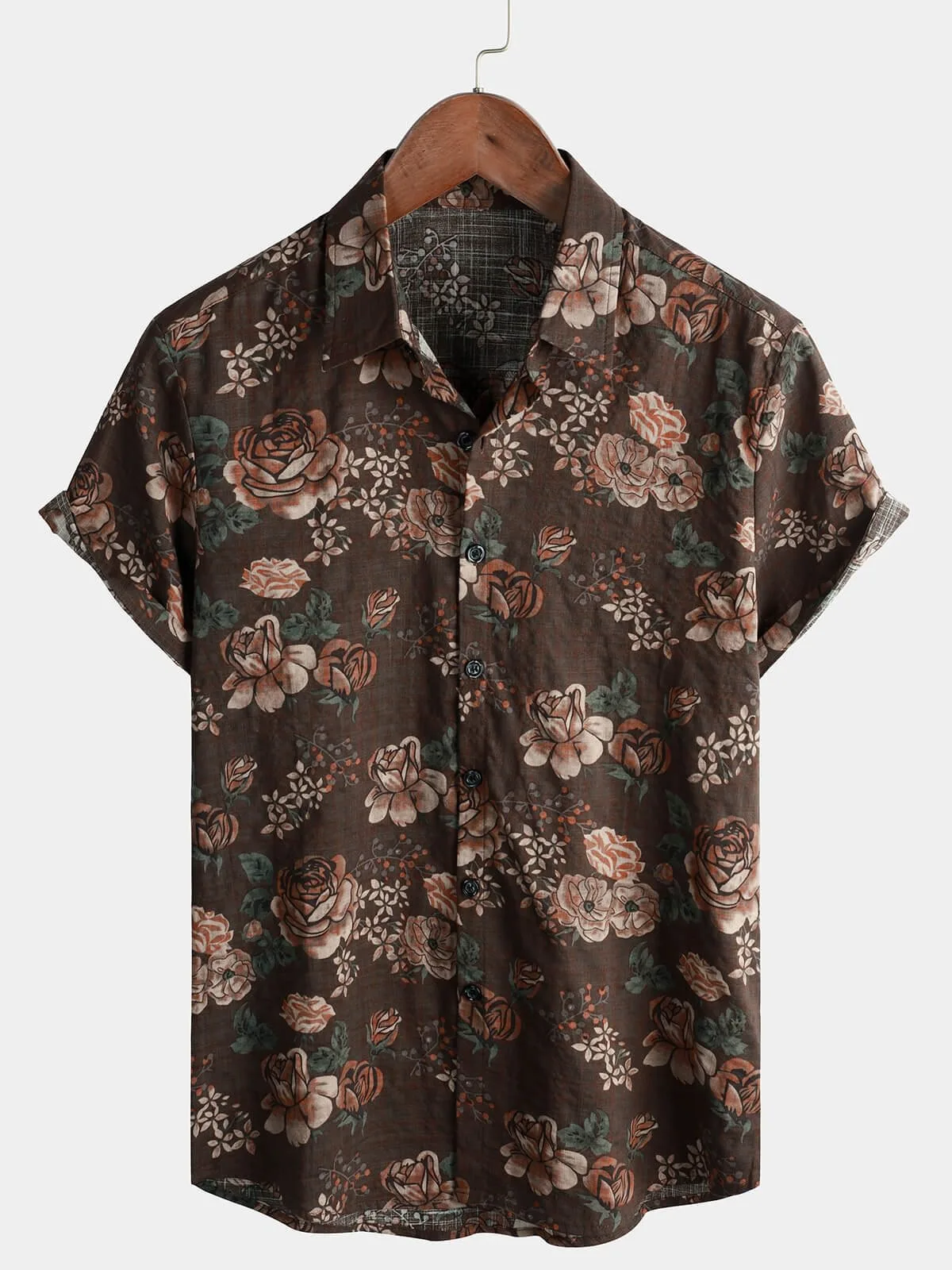 

New Men's Dark Ethnic Striped Linen D Printed Shirt Short Sleeve Lapel Basic Hawaiian Beach Vacation Party Shirt Outerwear Top