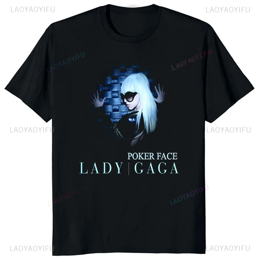 Printed T-shirt Top Retro Singer Lady Gaga Fashion T-shirt Summer Trend Harajuku Short Sleeve Unisex Shirt Graphic Large T-shirt