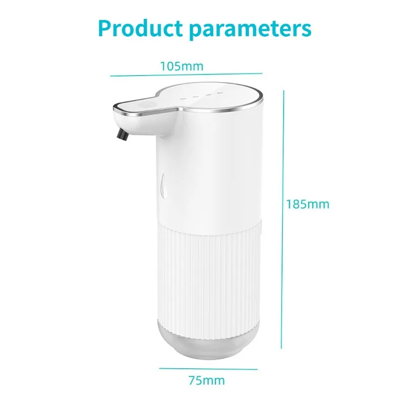 380ML Automatic Soap Dispenser Touchless Foaming Soap Dispenser USB Rechargeable Electric 4 Level Adjustable Foam Soap Dispenser