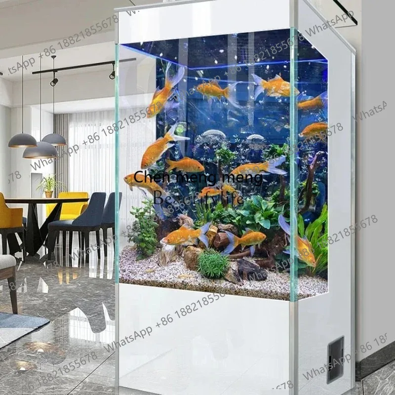 

Household ultra-white glass fish tank, living room, small floor-to-ceiling office, vertical water-free