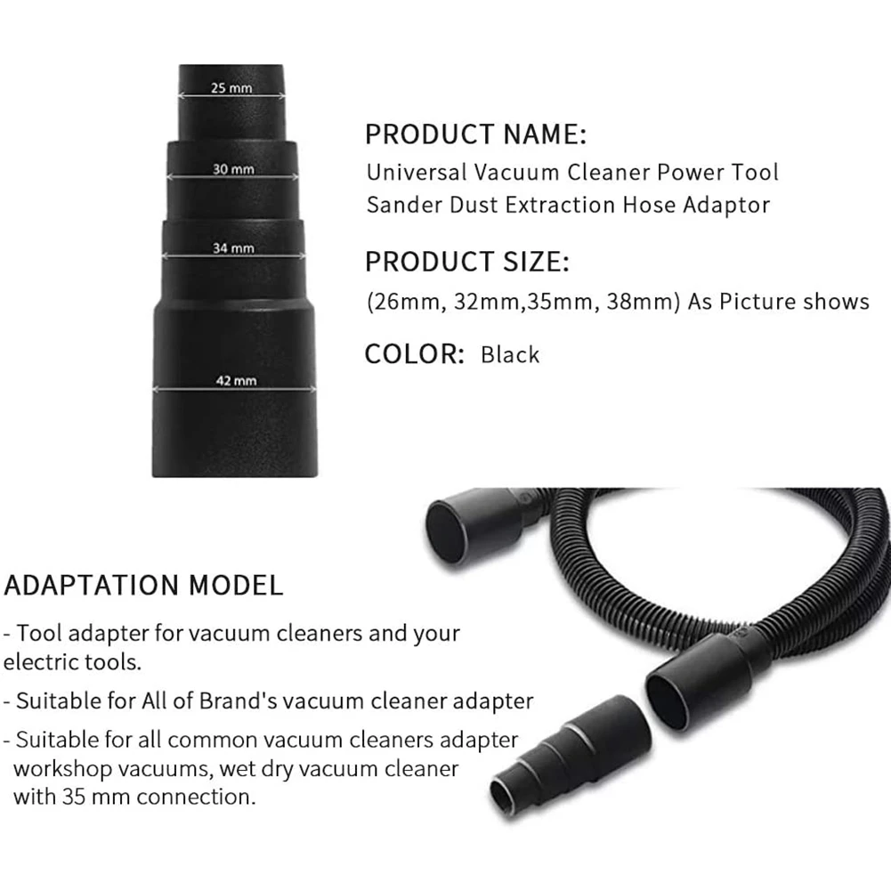 A09G-2 Pezzi Utensile elettrico universale per aspirapolvere - Adattatore per tubo di estrazione polvere (26,5 mm, 32,5 mm, 34,5 mm, 40,5 mm) per adattatore per aspirapolvere
