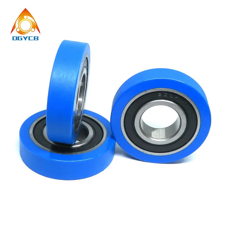 1pcs OD 50mm Diameter PU Plastic Coated Rollers 20x50x12 PU600450-12 Polyurethane 20*50*12 Rubber Covered Guide Pulley Wheel