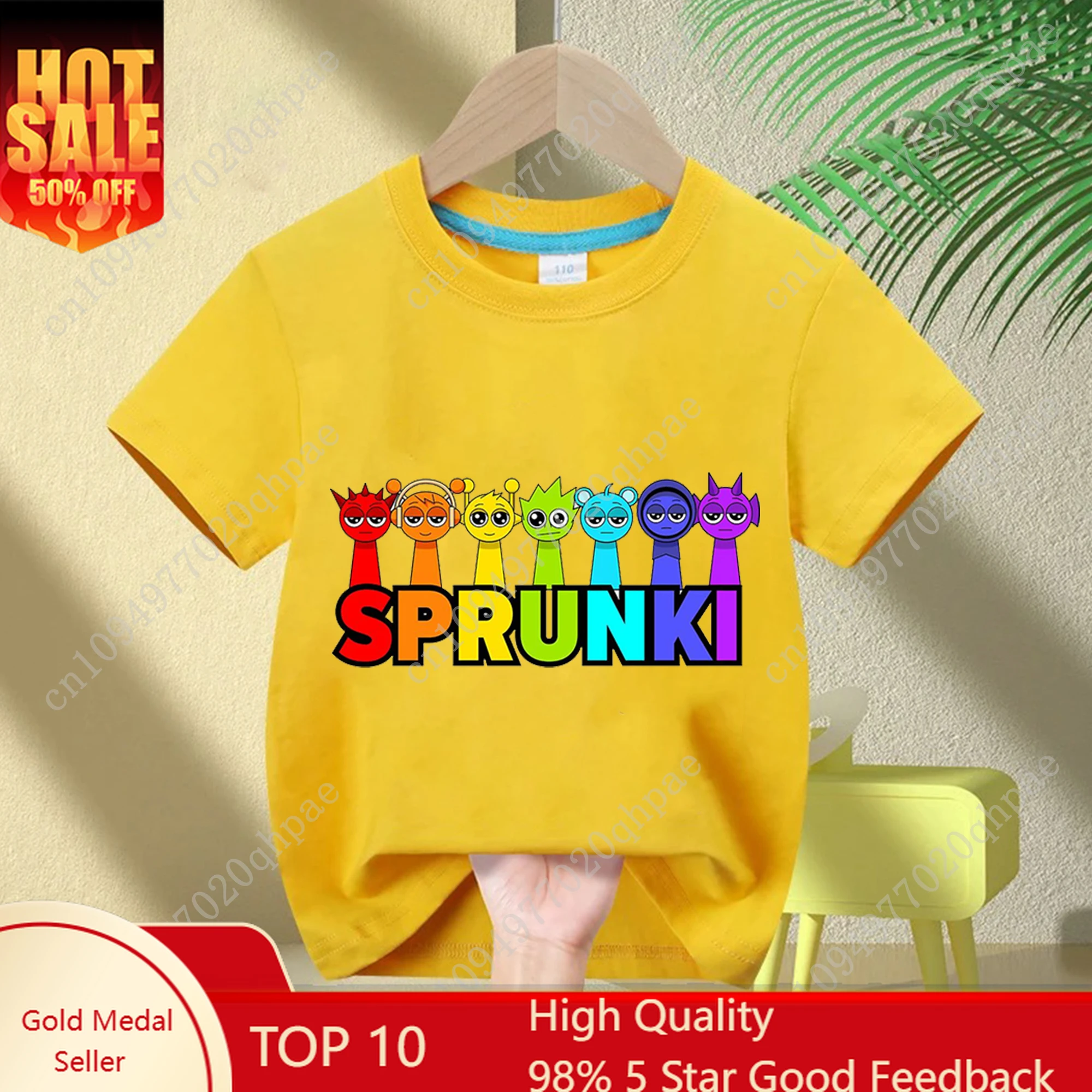 

Sprunki Pure Cotton T-shirt Baby Clothes Boy Girl Cute Game Cartoon Tops Fashion Anime Print Clothing Kid Summer Casual Tee Gift