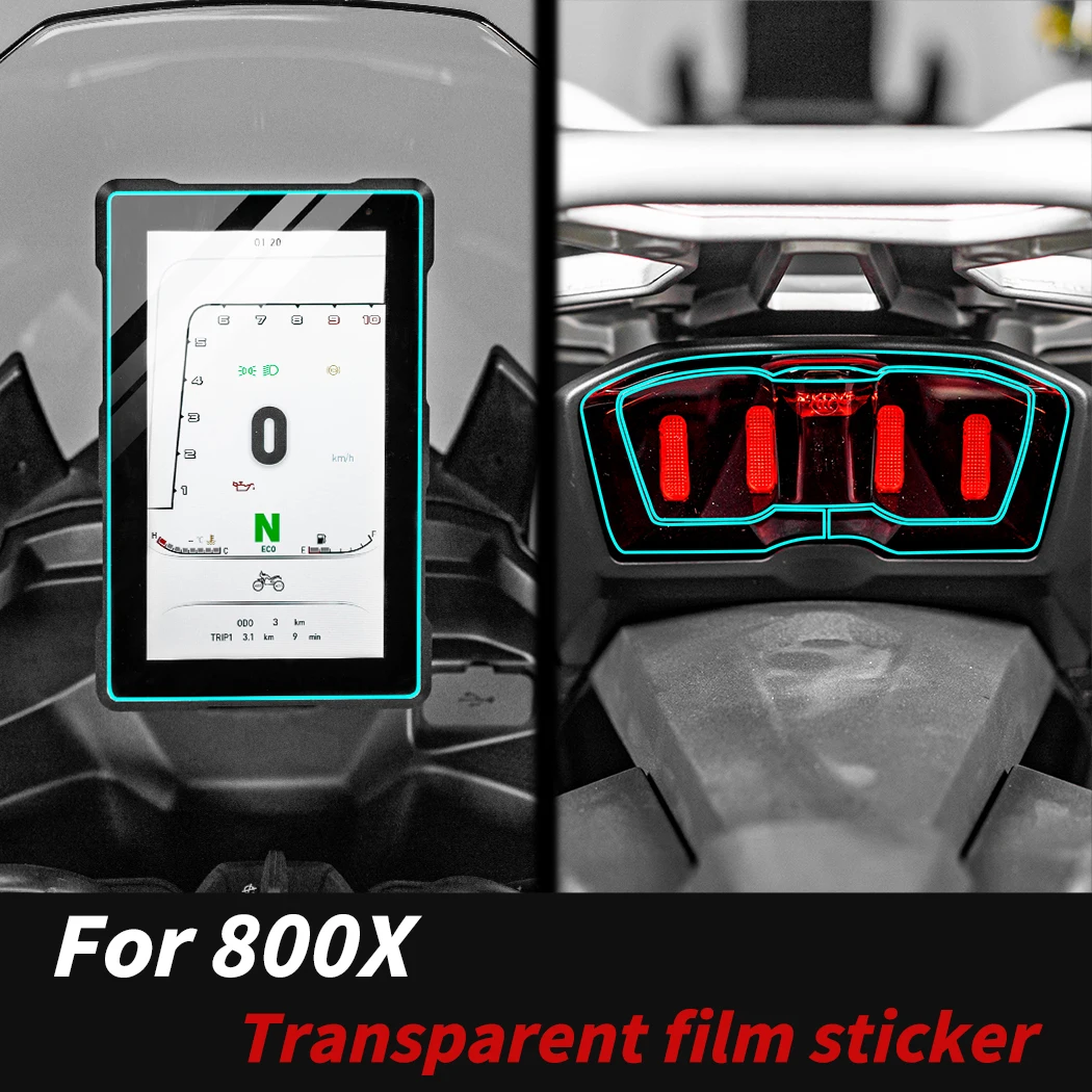 

For KOVE 800X Motorcycle Lamp Transparent Protective Film Headlight Taillight Refit Stickers Decals Waterproof Anti-Scratch