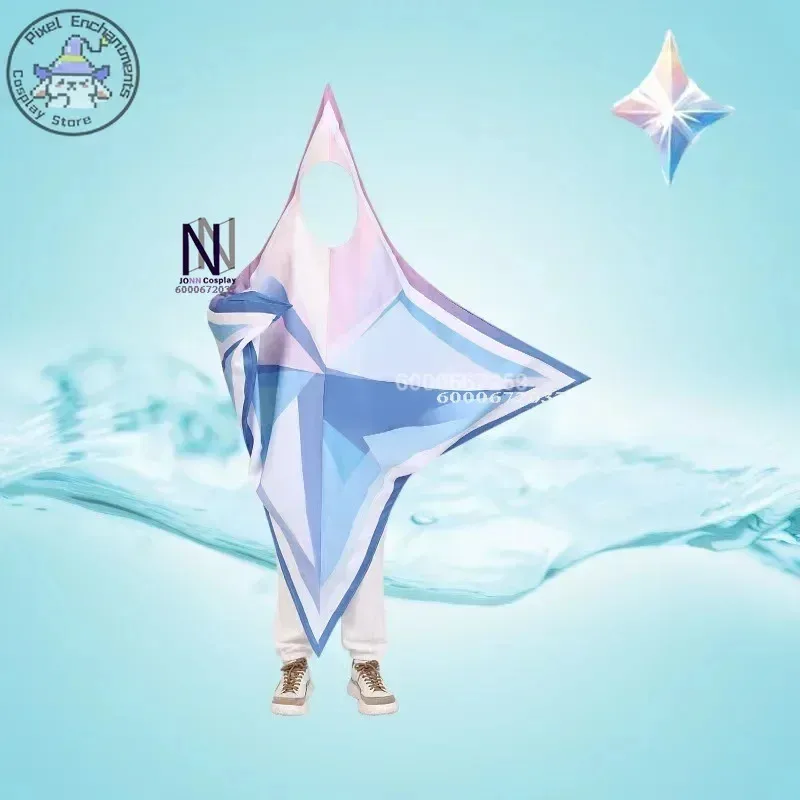 

CyGenshin Impact Game для взрослых и детей Primogems, карнавальный костюм с пентаграммой, гигантский Genshin Primogem, аниме-опора, комбинезоны для вечеринки на Хэллоуин