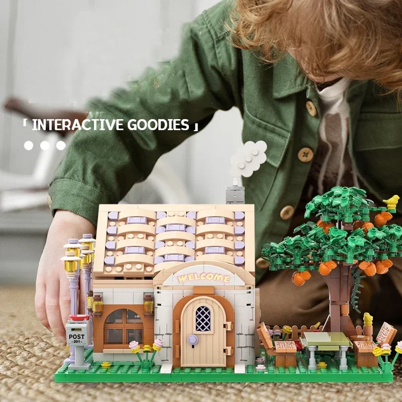 Children's Forest Friends Club Nick Store Girl's House Assembly Small Particle Building Street View Toy Gift