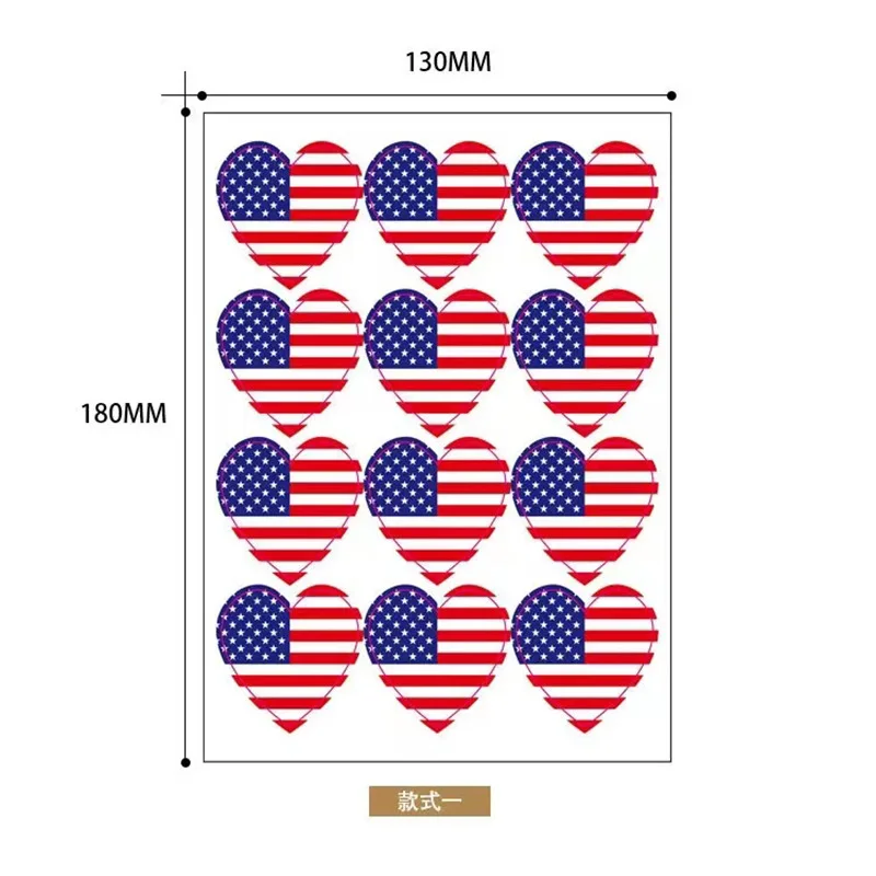 Election color clothes face labels 6 Independence Day stickers