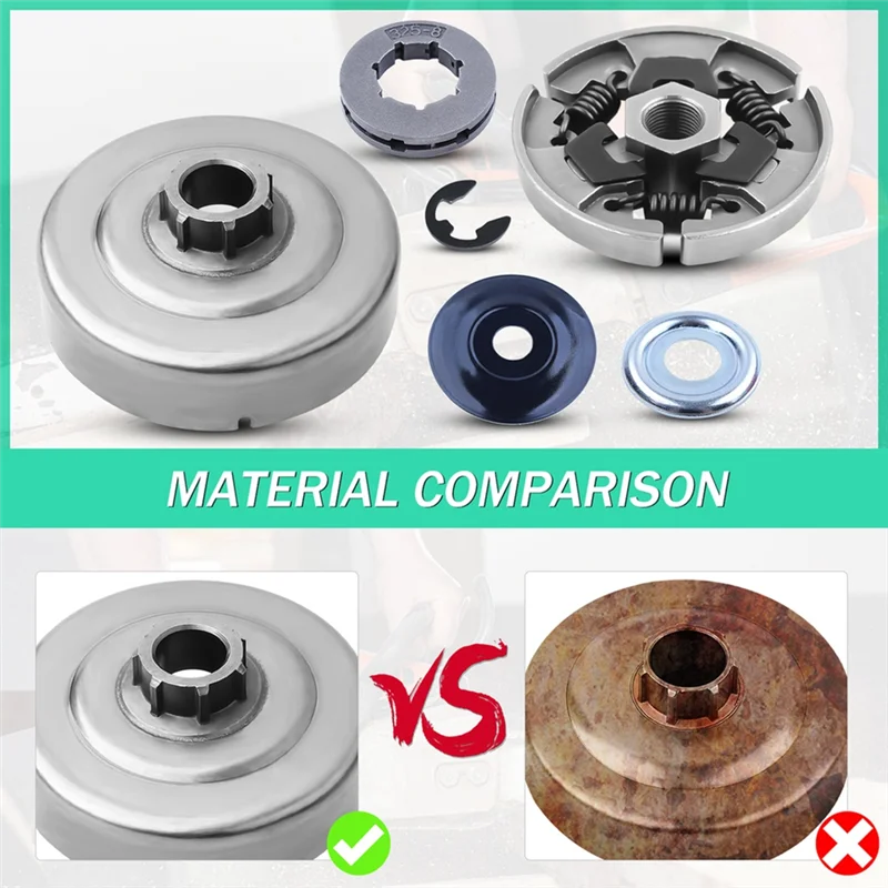 Kit de substituição de roda dentada de tambor de embreagem-3/8 "7T para modelos Stihl MS 170 171 180 181 190T 191T 210 211 230 250