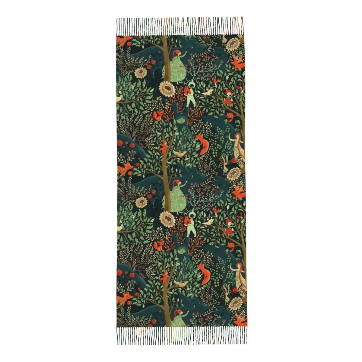 Whimsical Wonderland Scarf Tassel Scarves for Women Soft Warm Shawls and Wraps Large Fall Winter Shawl Wrap