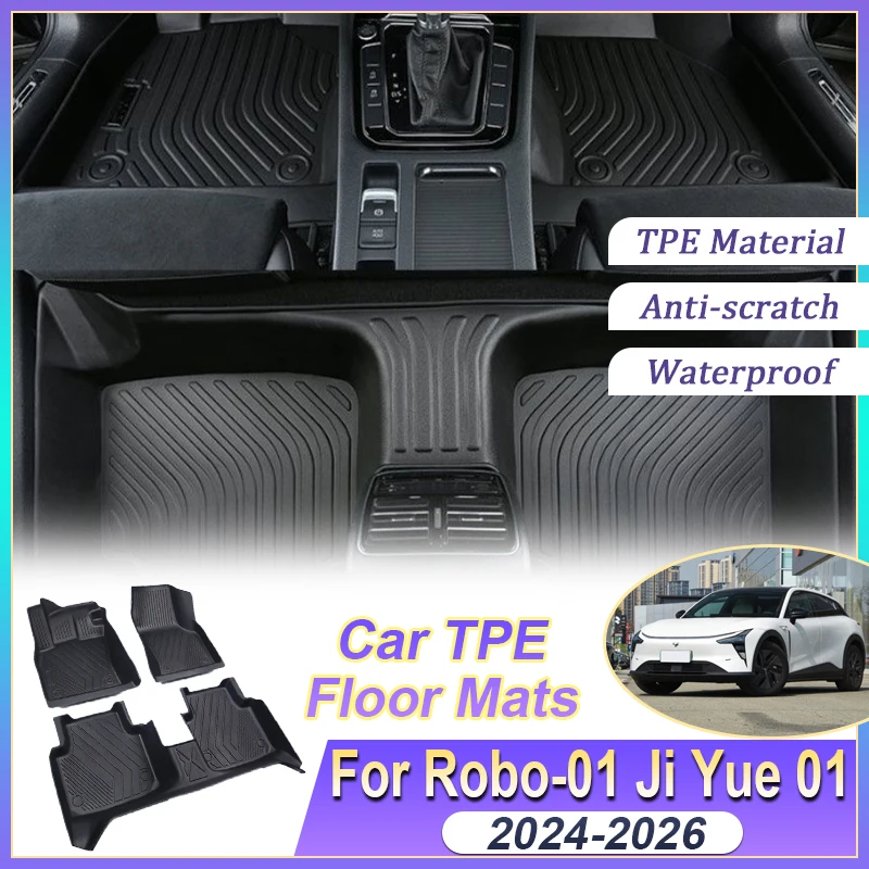 

Auto Parts For Ji Yue 01 Robo-01 2024-2026 5 Seats Car Floor Mats TPE Material Anti-dirty Anti-slip Foot pad Cover Carpet Pad