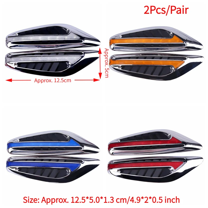 2Pcs/Pair Universal Blade Steering Light  Side Marker Light Car LED Turn Signal Lamps Yellow Red Blue White