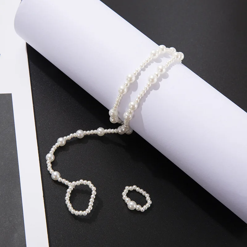 Hot Multi-layer Bracelet Long Pearl Chain Pendant Anklet Sandals Barefoot Beach Foot Bridal Jewelry Wholesale J19