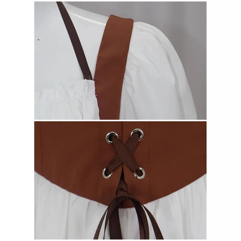 Maxi bata Medieval de manga corta para mujer, vestido Vintage de hada elfo, ropa gótica vikinga celta renacentista, vestido de baile de fantasía fff