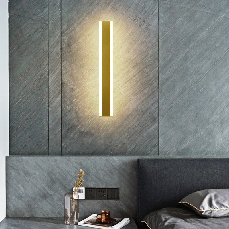 

Minimalist Strip Wall Lamps Creative LED Bedroom Bedside Lights Modern Nordic Living Room Wall Corridor Lighting Fixtures