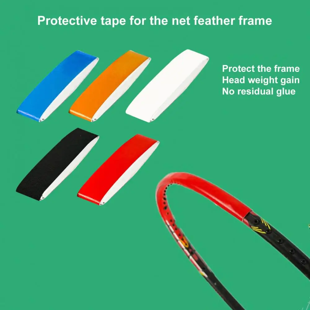 Tennis Badminton Racket Head Edge Protector Tape Self Adhesive Faux Leather Anti Paint Off Sports Tennis Badminton Accessories