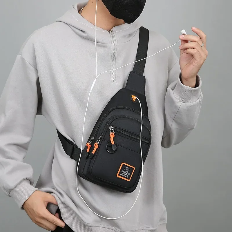 Fashion Men's Chest Bag Handbag Lightweight Oxford Fabric Crossbody Shoulder Bag Stylish Casual Men's Waist Packs Male Chest Bag