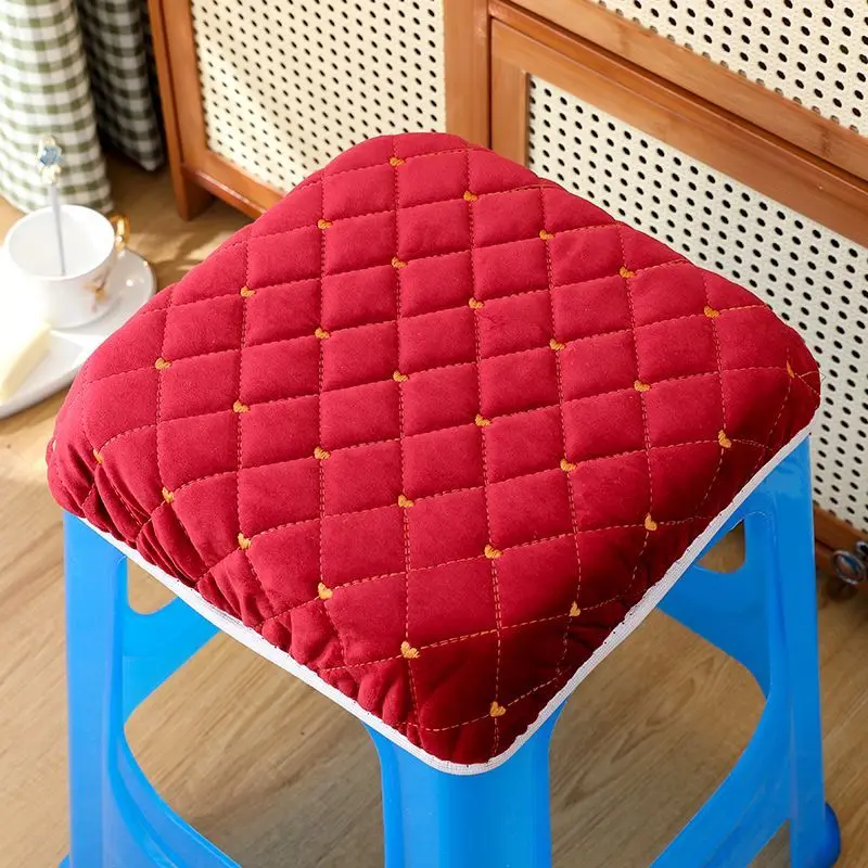 A square stool cushion cover clip cotton square stool set of household small stool soft seat cushion antiskid mat