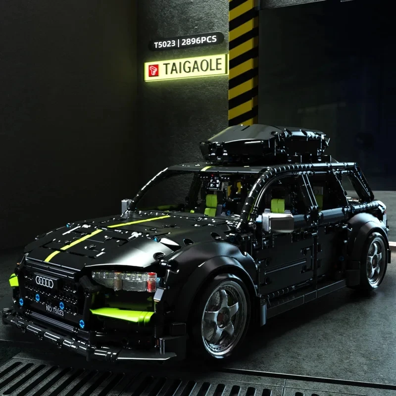 Blocs de construction de voiture technique RS6 MOC, 2896 pièces, noir, tout-terrain, assemblage de véhicule SUV, briques, jouets pour adultes, cadeaux d'anniversaire pour enfants