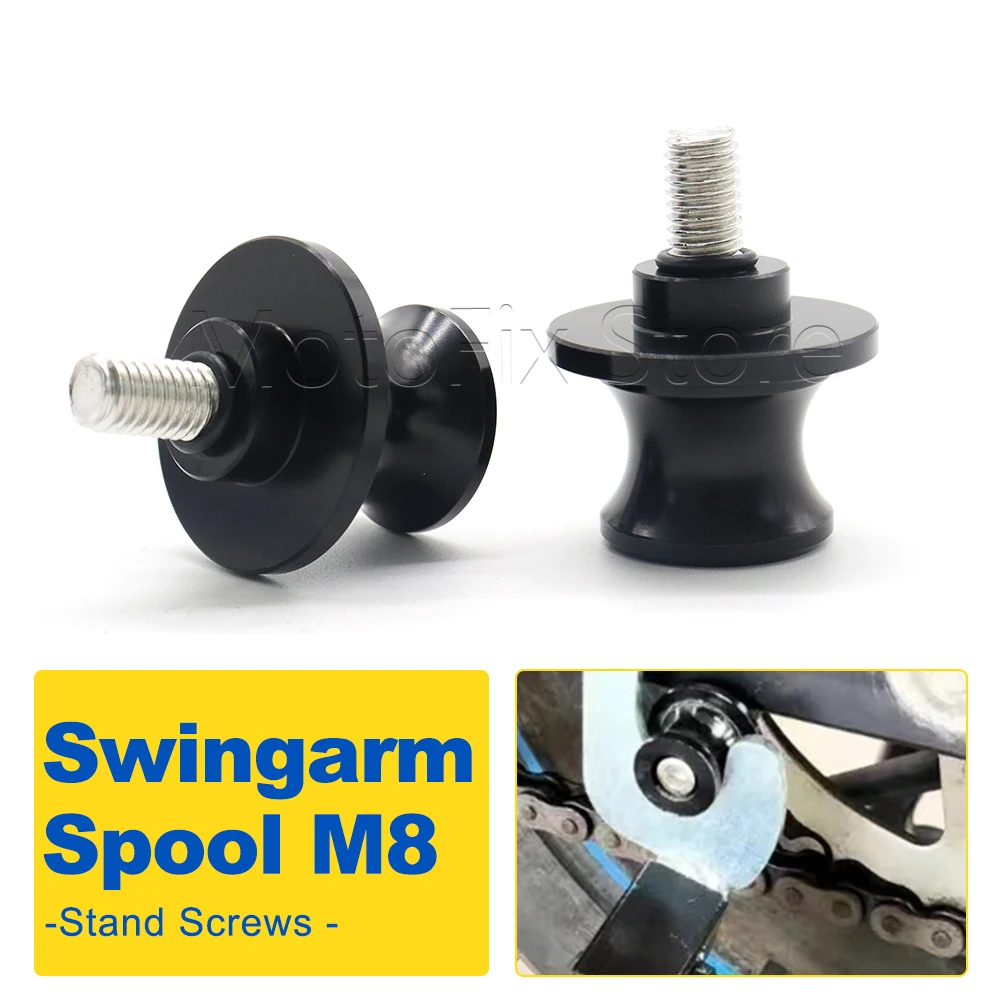Universal For YAMAHA KAWASAKI HONDA SUZUKI Models Motorcycle Accessories Swingarm Spool M8 Stand Screws 8MM Bolt CNC Aluminum