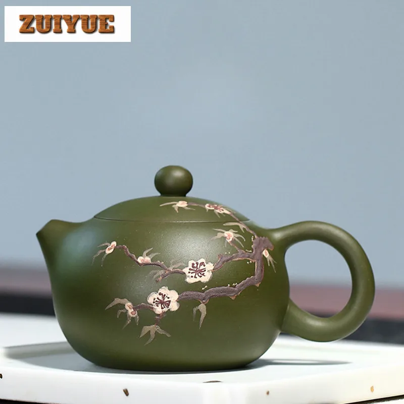 

250 мл древние фиолетовые глиняные чайники Исин ручной работы Xishi горшок сырой руды зеленый грязевой чайник для заваривания чая с заварочным устройством Zisha чайный сервиз подарок