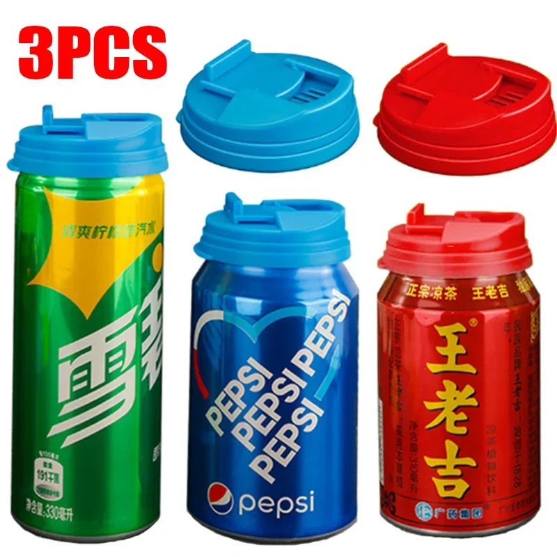 1/10Pcs Plastic Beverage Can Lids Leak-proof Drinks Protector Multi-color Air-leak Beer Sealing Cap Portable Water Bottle Covers