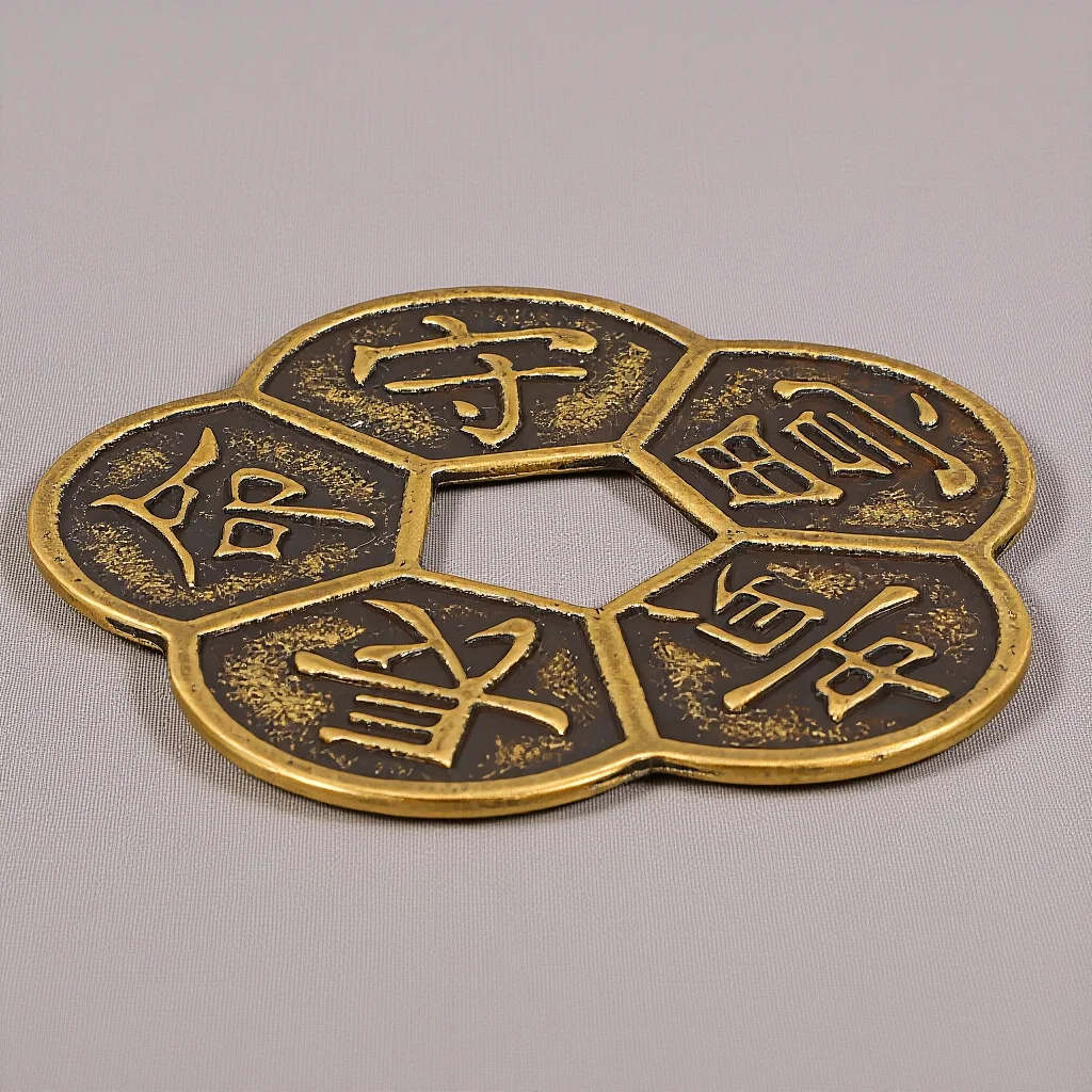 

Brass Divination Coin Traditional Chinese Copper Coin with Hole for Feng Shui Collection Decorative Lucky Coins Craft