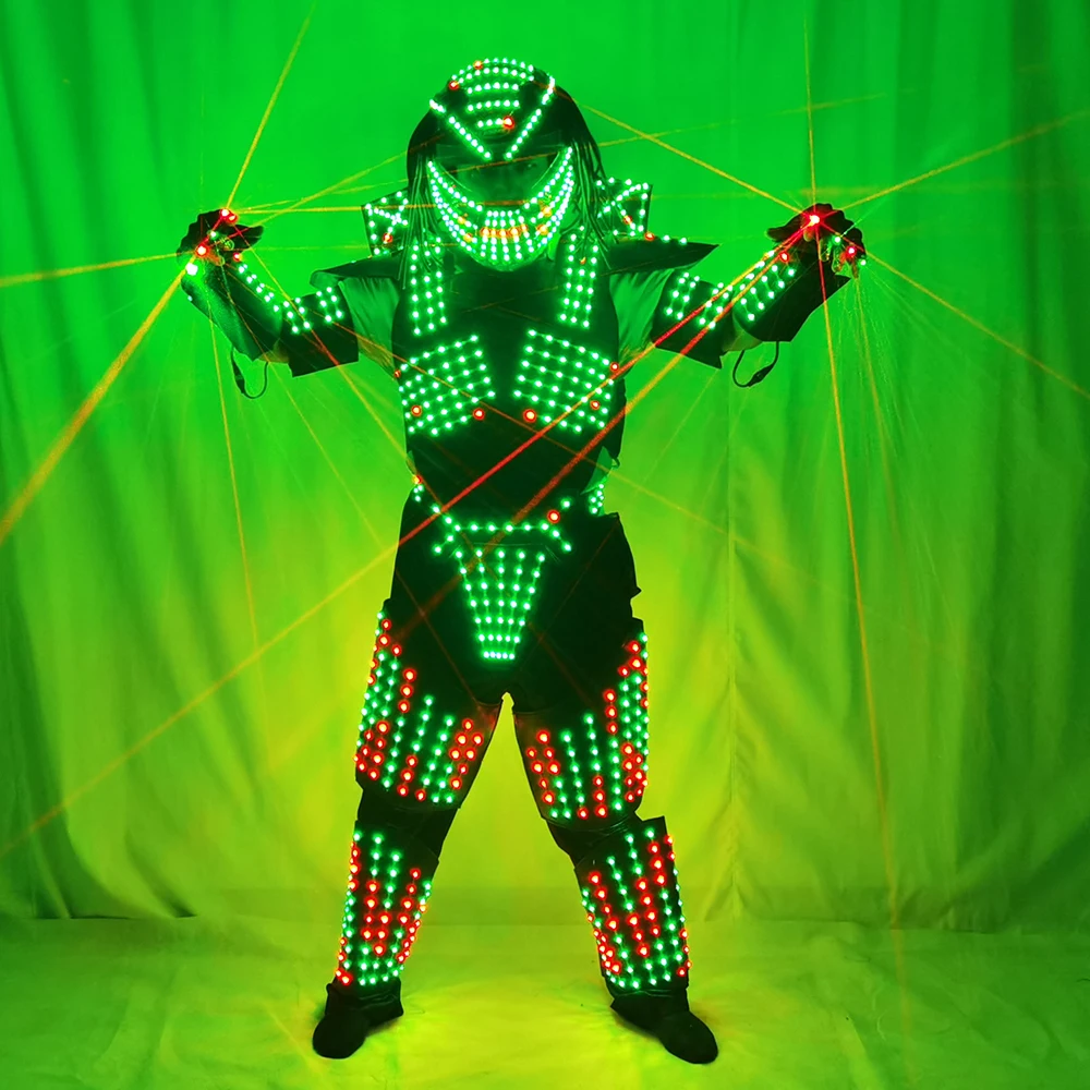 Full Color LED Robot Suit, Laser Predator Costume, Stage Dancer, Iron Soldier Wearing, Cosplay Suit for Nightclub