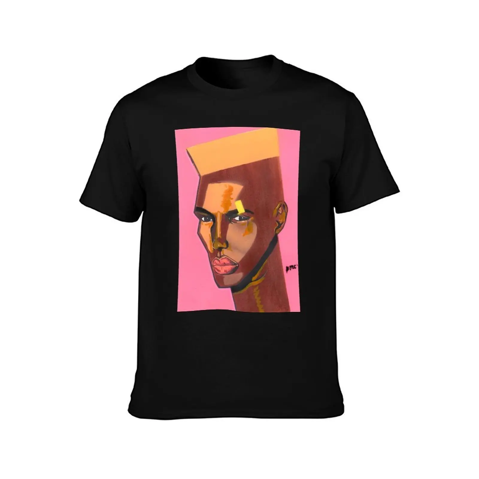 Grace Jones T-Shirt, Summer Casual Cotton Tee, Oversized Streetwear Tops, Vintage Graphic Print, Loose Fit Short Sleeve