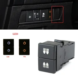 1PC Car Dual Key Switch Dual Switch Radar Tailgate Power LED Headlight Switch Button for ISUZU D-MAX 21-23