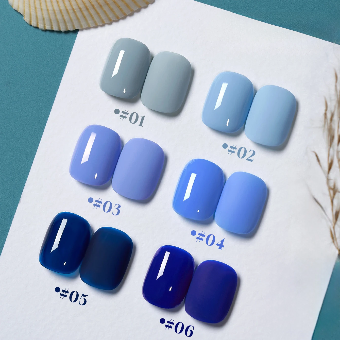 TC 10ML 6-Color 2026 New Sea Blue Color Gel Nail Polish Brown Gel Semi Permanent UV Gel Summer Soak Off Nail Art Gel Varnishes