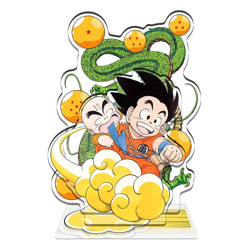 16cm Dragon Ball supporto in acrilico doppio inserimento ornamenti da scrivania Son Goku Figure Super Saiyan Statue Bejta Doll Vegetto Toy Boys