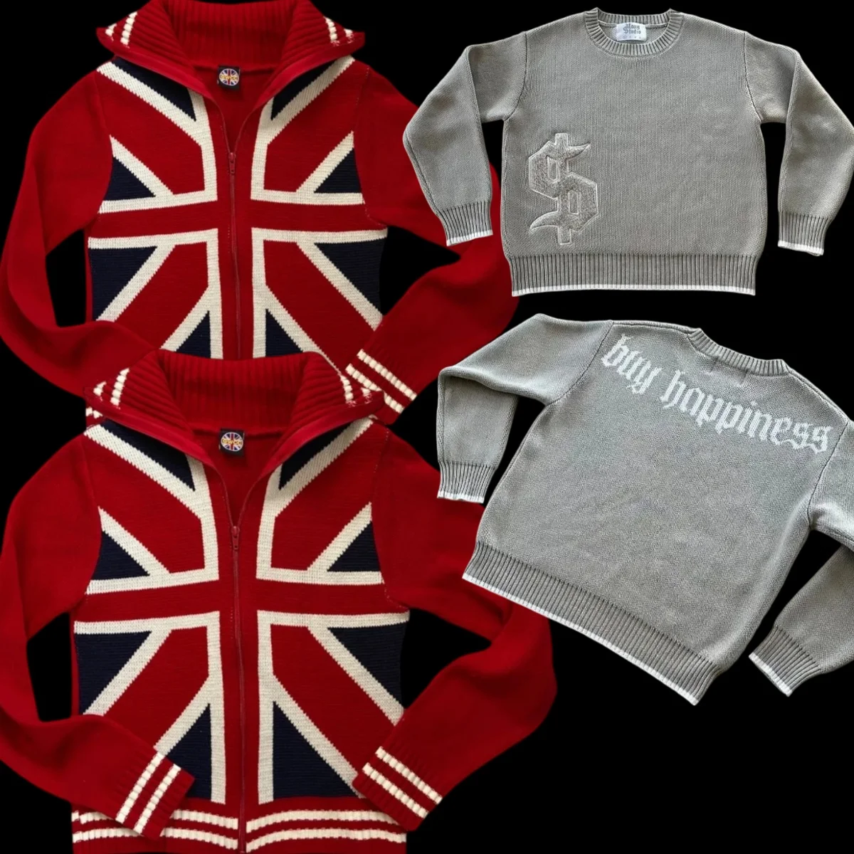 

Cardigan Sweater Star Stripe Y2K Retro Autumn and Winter Women's Zipper Stripes Multifunctional Top Punk Brothers Casual Sweater